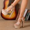 Steel Pipe Fashion Show Platform High Heeled Sandals - European & American Style, Waterproof, Absolutely Beautiful.