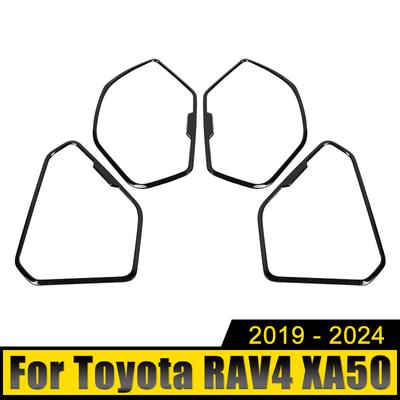 Per Toyota RAV4 XA50 2019 2020 2021 2022 2023 2024 RAV 4 Ibrida Acciaio Inossidabile Pannello Porta Auto Anello Sonoro Cornice Copertura Rivestimento Adesivi