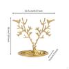 Deer Branching Jewelry Stand Tone Tray Ridged Edge Decor Piece