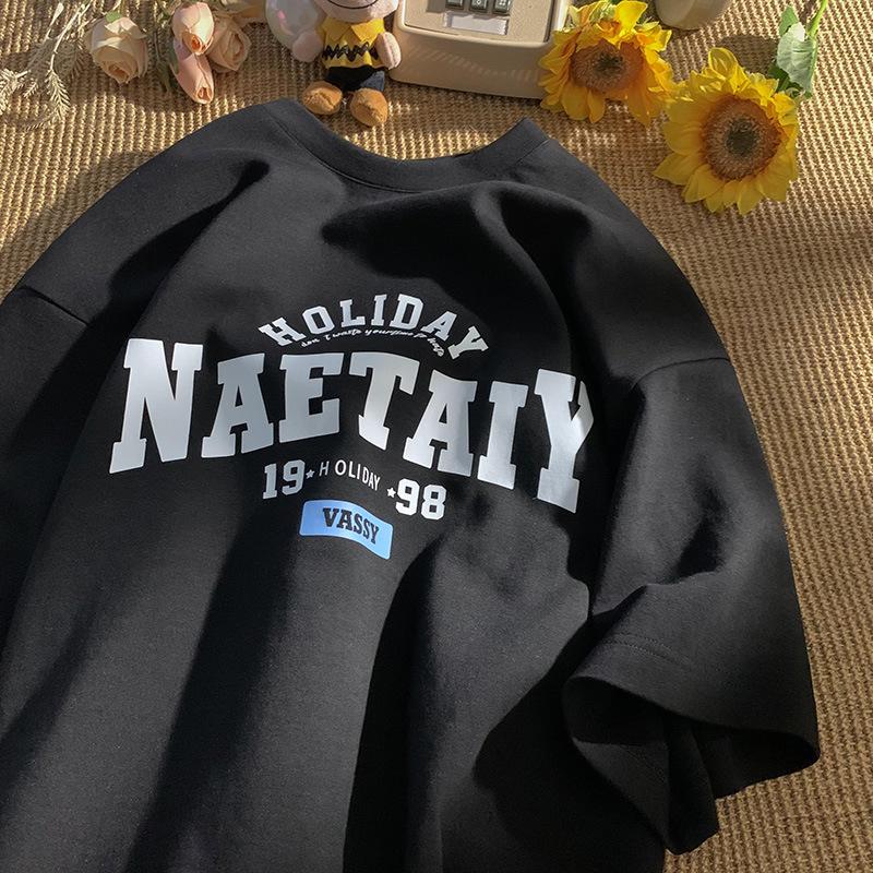 Heavy Cotton American Short-Sleeved Men'S Summer Retro Clothes Trendy Top Loose Trendy Men'S T-Shirt