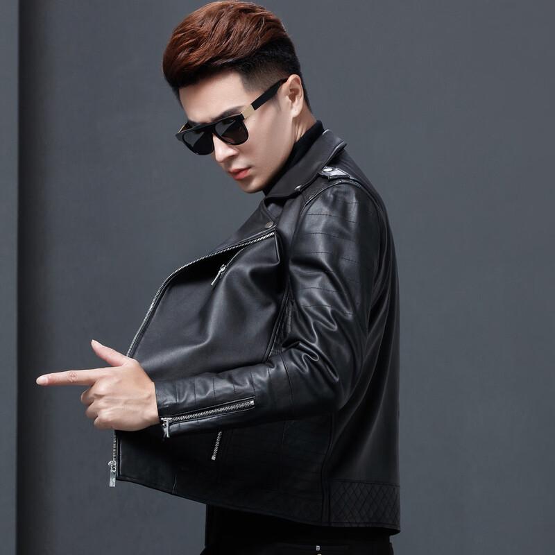 Men's Biker Style Genuine Sheepskin Leather Jacket