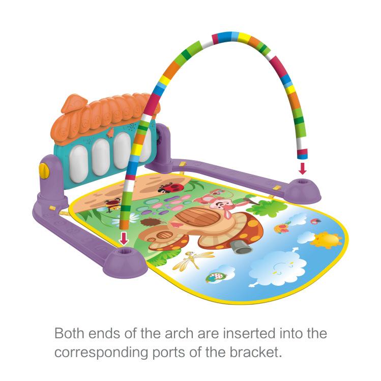 Infant Musical Play Mat & Piano Gym with Rattle Toys (0-18 Months)