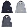 Women's Color-Woven Zipper Hoodie Casual Unisex Hooded Sweatshirt with 4 Stripes
