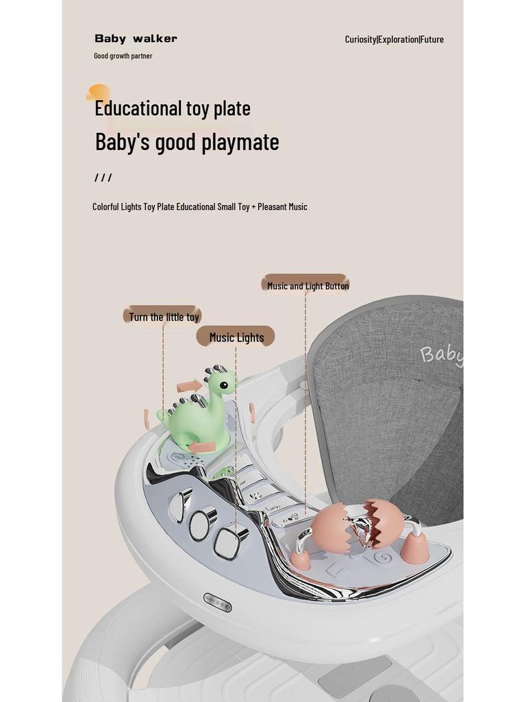 Multifunctional Baby Walker: Anti-Tip, O-Leg Prevention, Push-Assisted Learning for Boys and Girls