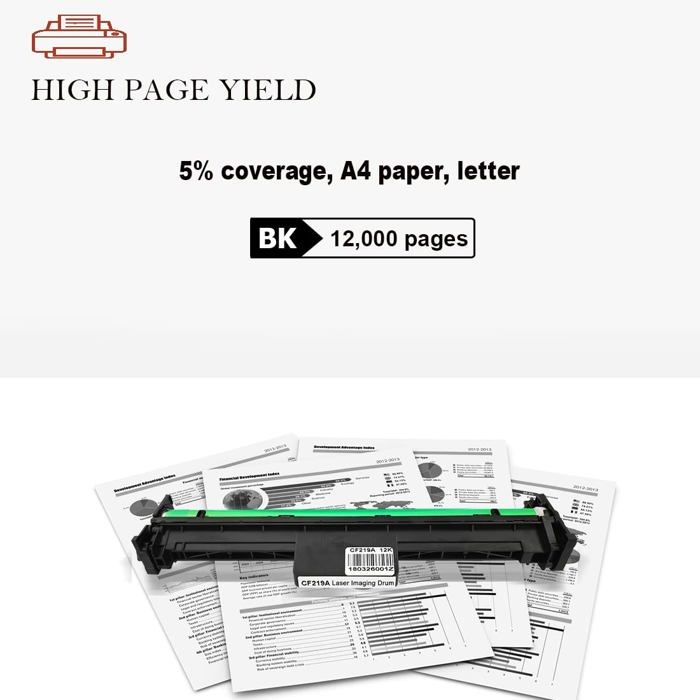 Toner - ASEKER - CF219A-DR - Noir - 12000 pages - Compatible HP LaserJet Pro