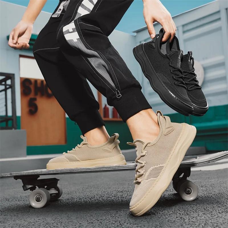 Solid-color Ultra-light and Fashionable Fly-woven Elastic Fabric Mesh Breathable Rubber Low-top Soft-soled Pulsatile Shoes
