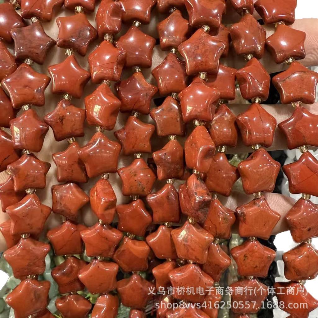 Cross-border Hot-Selling: 15mm Star, Tiger Stone, Red Agate, White Crystal, and Other Natural Stone Beads for DIY Jewelry Accessories