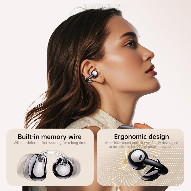XG42 Bluetooth Earphones: Smart Screen Clip-on, Dual-Ear, AI Translation, Cross-Border Model with Digital Display.