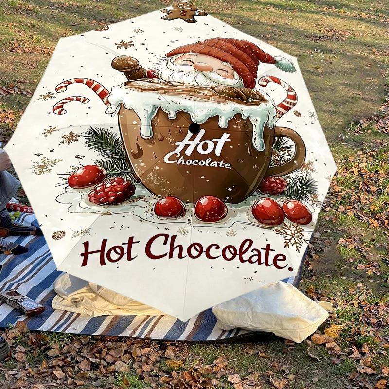 1PC Hot ChocolateAutomatic Open/Close Umbrella with Windproof, 8-Rib Sturdy Canopy, Durable Ribs, Fashionable Design1213A