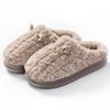 Women's and Men's 2024 Autumn Winter Thick Sole Fleece Slippers for Home