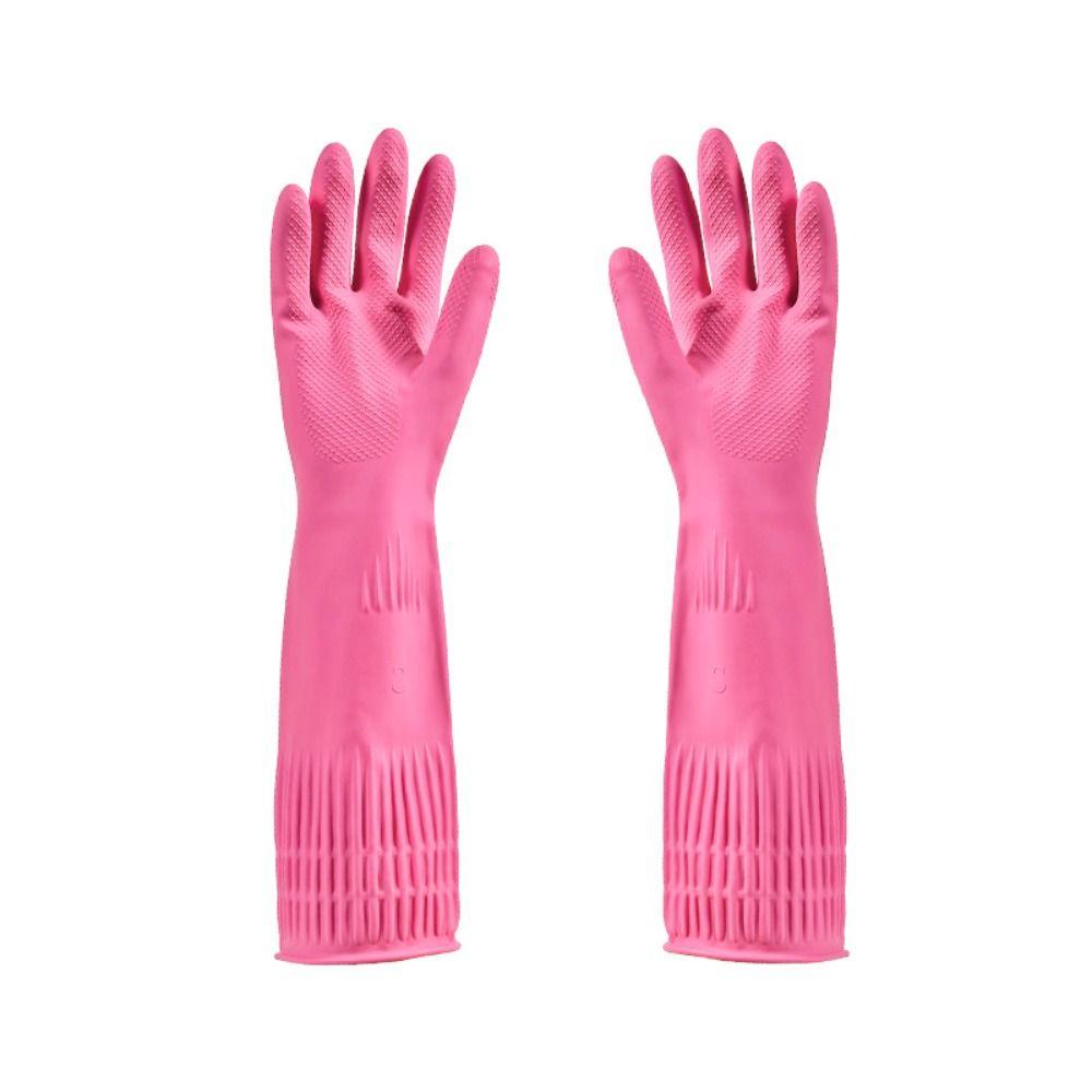 Pink Dishwashing Gloves Thickened Kitchen Gloves Durable Cleaning Gloves  Household Cleaning
