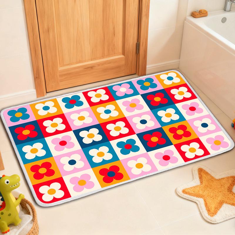 Entrance Door Mat Bathroom Carpet Anti Slip and Absorbent Floor Mat Household Foot Mat Door Anti Slip Mat