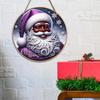 Christmas Porch Sign Santa Round Wood Door Sign Christmas Welcome Sign Front Door Decor Christmas Round Hangable Sign Decor