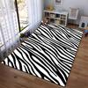 Modern Zebra Stripe Pattern Area Rug, Black and White Decor Carpet Suitable for Use As an Anti-slip for Living Room Bedroom Sofas