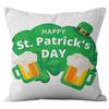 Home Cushion Cover St. Patrick's Day Pillowcase Four-leaf Clover Plaid Sofa Cushion Cover