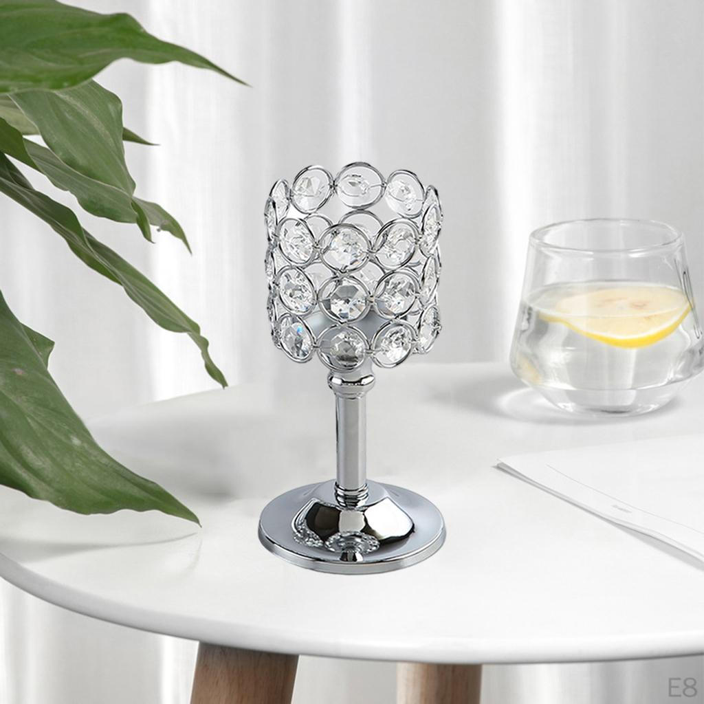Crystal Candle Holder Decor Plating Table Centerpiece Candlesticks for Wedding, Dining Room,