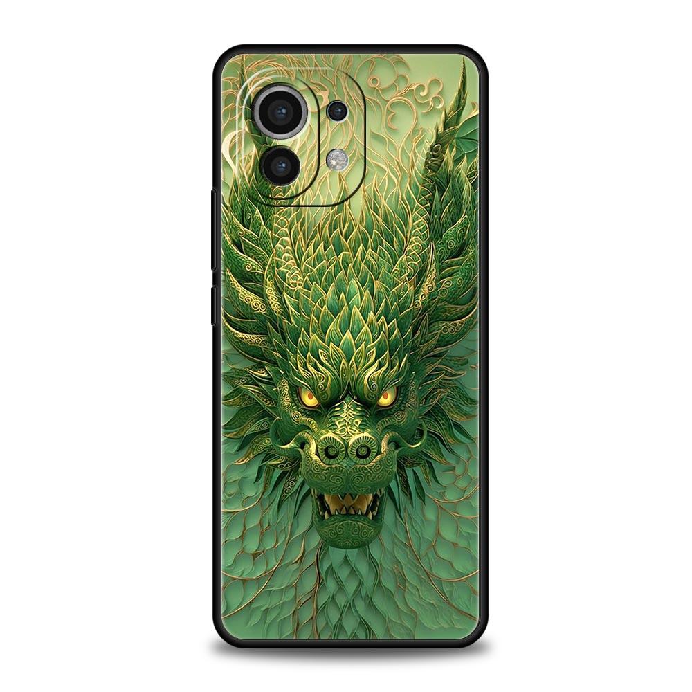 Chinoiserie Loong Flower Dragon Phone Case Cover for Xiaomi Mi 17 15 14 13 12 11 Ultra 15T 14T 13T 12T 11T Pro Lite 5G Soft TPU