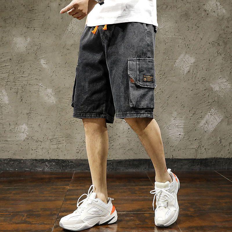Men's workwear denim shorts 2026 new summer thin loose large size mid-length pants trendy wear-resistant five-point pants