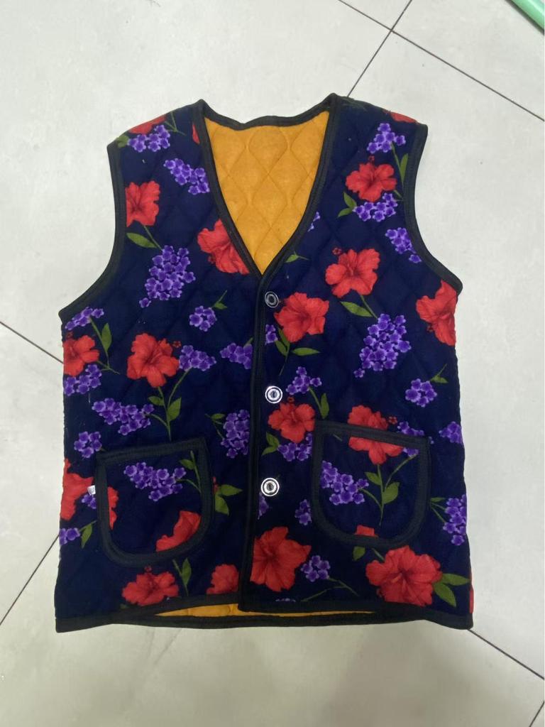 Warm Fleece-Lined Cotton Vest for Middle-Aged and Elderly Women