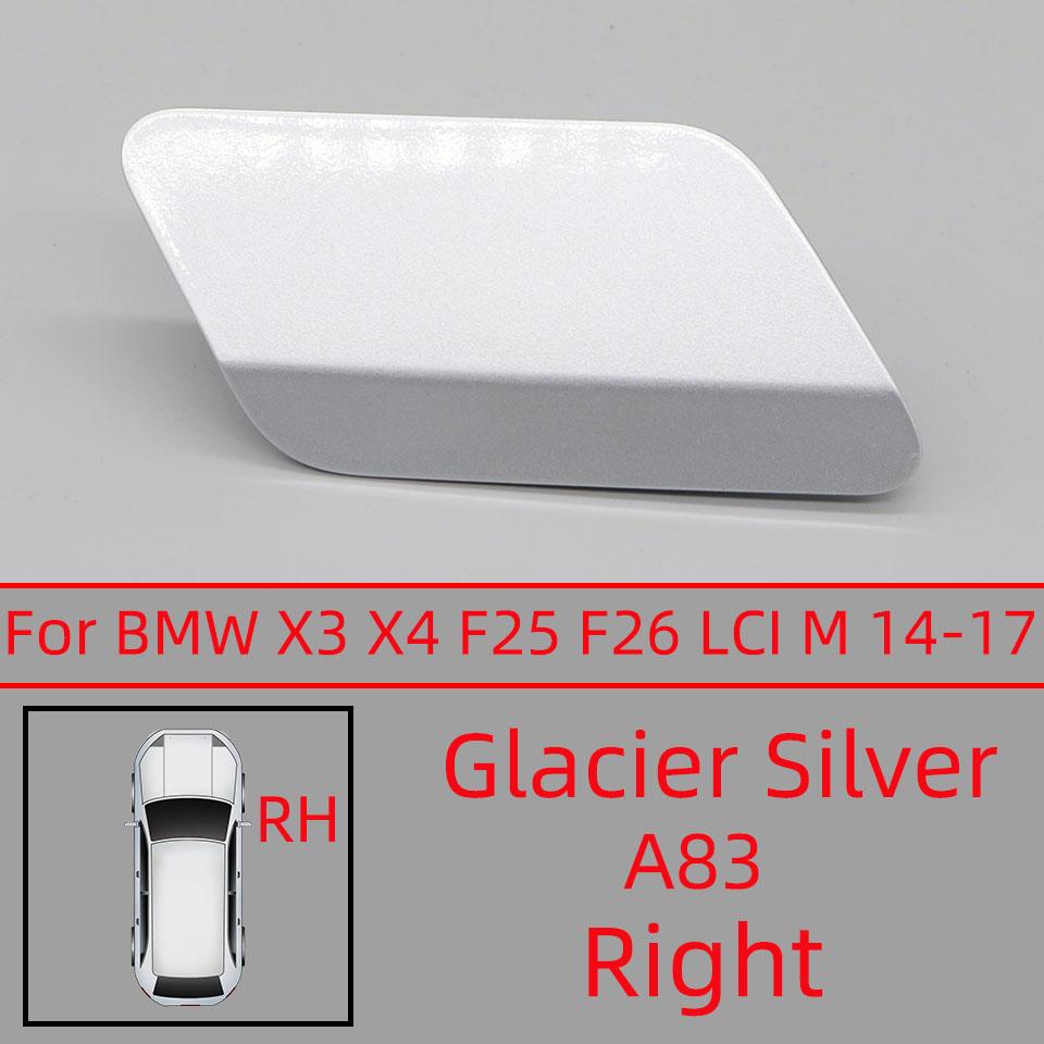 Auto Parts Headlight Washer Cover Cap For BMW X3 X4 F25 F26 LCI M-Sport 2014-2017 High Quality Spray Paint Black White Silver