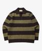 GOLDEN SUNSHINE Wool Mixed Stripe Collar Knit_Green