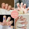 24 Pieces of Pure Ice-transparent Wearing Armor, Boxed Factory Direct Sales, Finished Fake Nails, Xiaoxiangfeng Nail Art Tablets