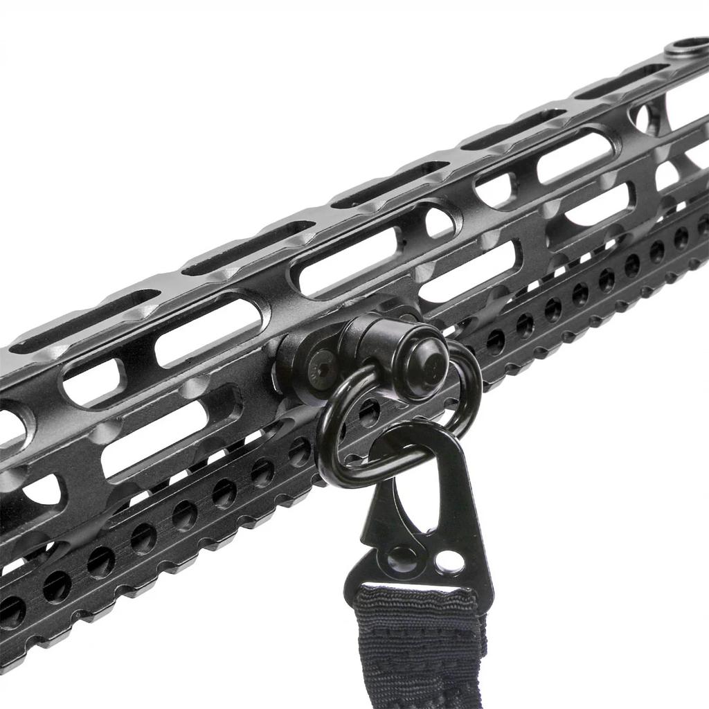 1,25" QD úchyt pro popruh Heavy Duty Rychloupínací otočné prvky s tlačítkem pro dvobodový popruh Otočné o 360° Snadná montáž QD popruh