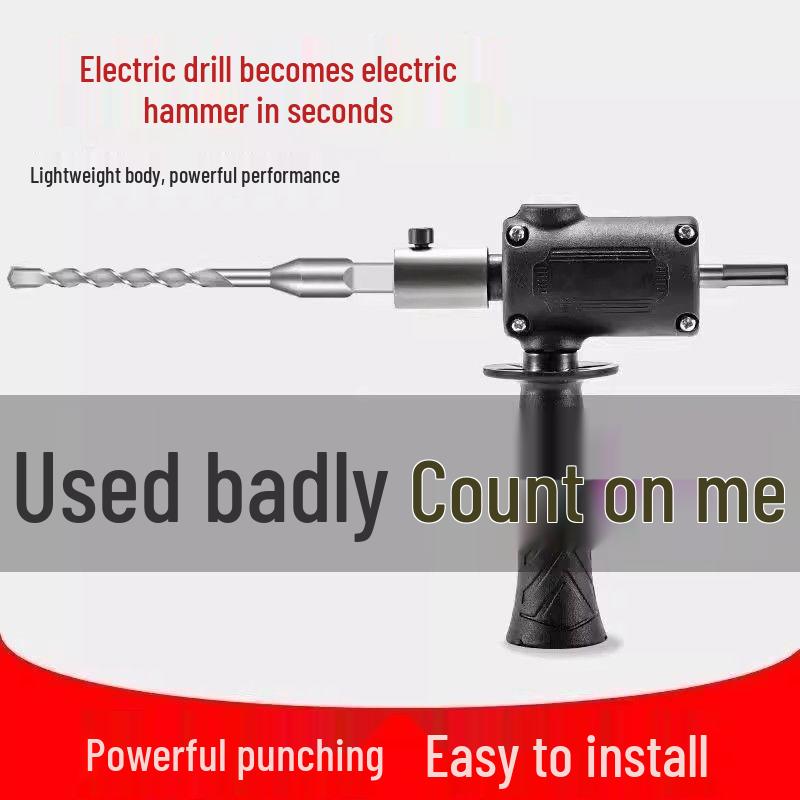 Compact Electric Drill to Impact Drill Converter for Concrete