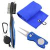 Golf Towel Brush Set 3Piece Club Cleaning with Metal Ball Mark Tool Sports Accessory for