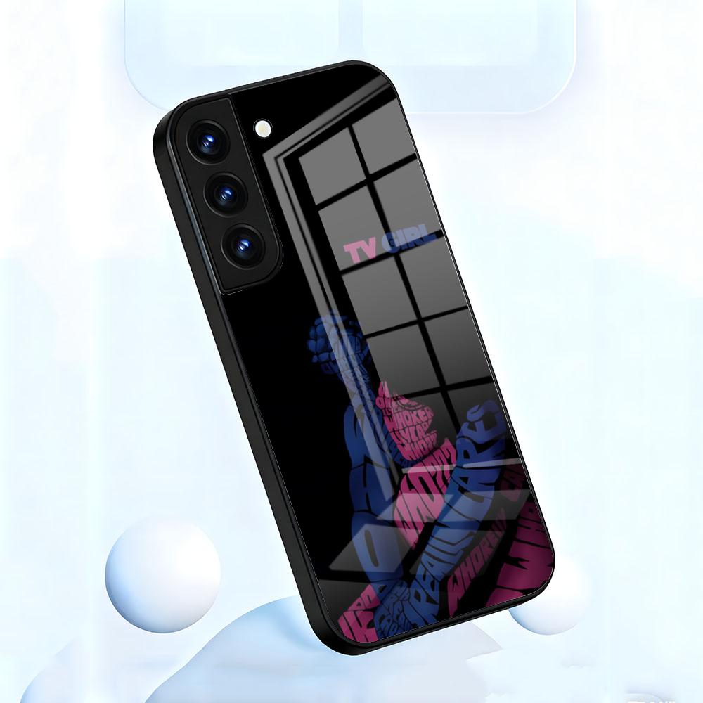 Pink Blue TV Girl Phone Case For Samsung A56 A36 A26 A16 A15 A25 A35 A55 A14 A34 A24 A54 Glass Case