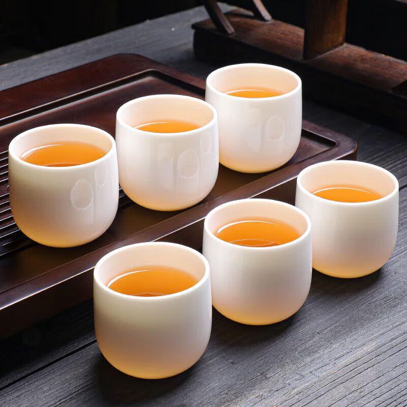 White Porcelain Mutton Fat Jade Tea Cups