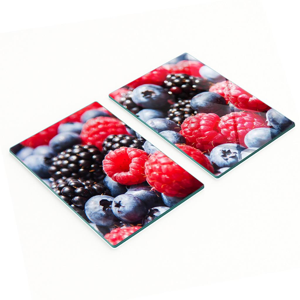 Multifunctional Decorative Glass Kitchen Boards Forest Fruits 2X40X52 Cm