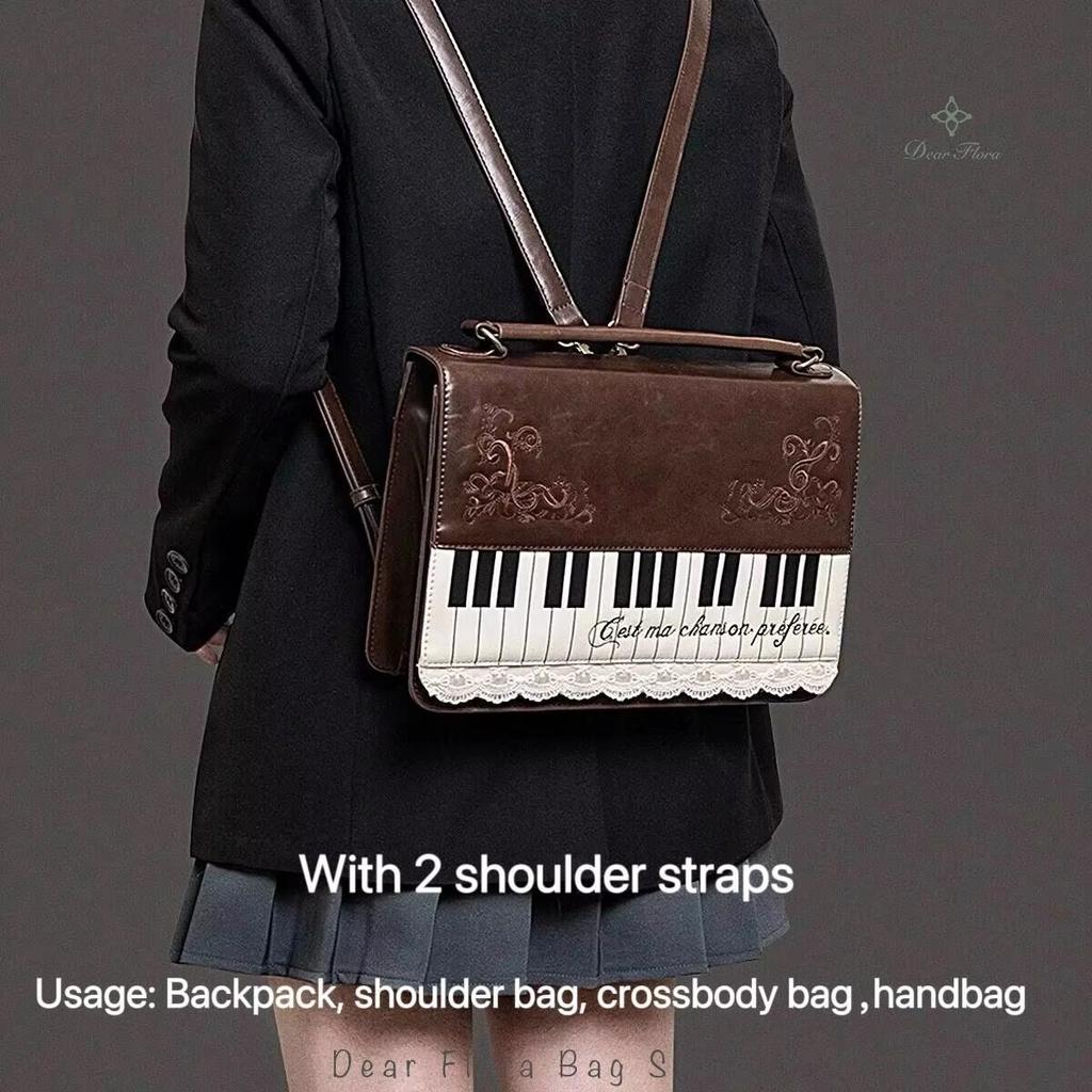 Nueva Bolso de Hombro Piano Vintage Y2k para Mujer Bolso Cruzado Marrón para Niñas Bolsa Ita Transparente Mochila Personalizada Bolsos Estéticos
