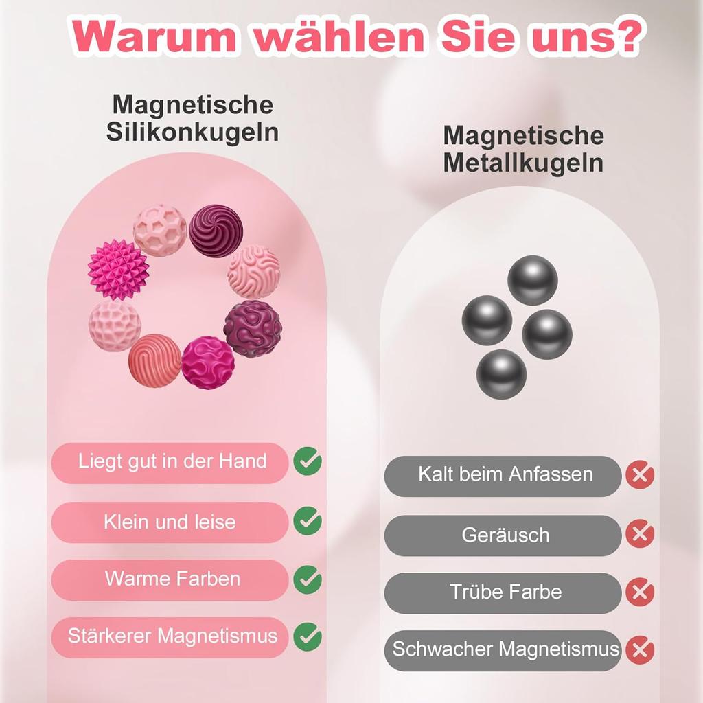 Magnetic Fidget Toys, Silicone Balls,Anti-Stress Balls,Sensory Toy for Adults,Children,Sensory Magnetic Balls Set,Stress Relief and Relaxation