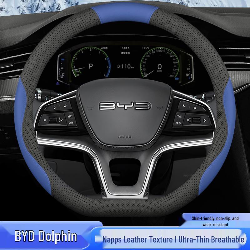 BYD Dolphin Steering Wheel Cover 2021-23, No-Sew, Anti-Slip Grip.