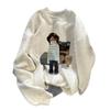 2025 Crew Neck Sweater Autumn and Winter Hong Kong Style Women's Loose Trend Versatile Velvet Thickened High Street Fashion Men's Jacket Ins
