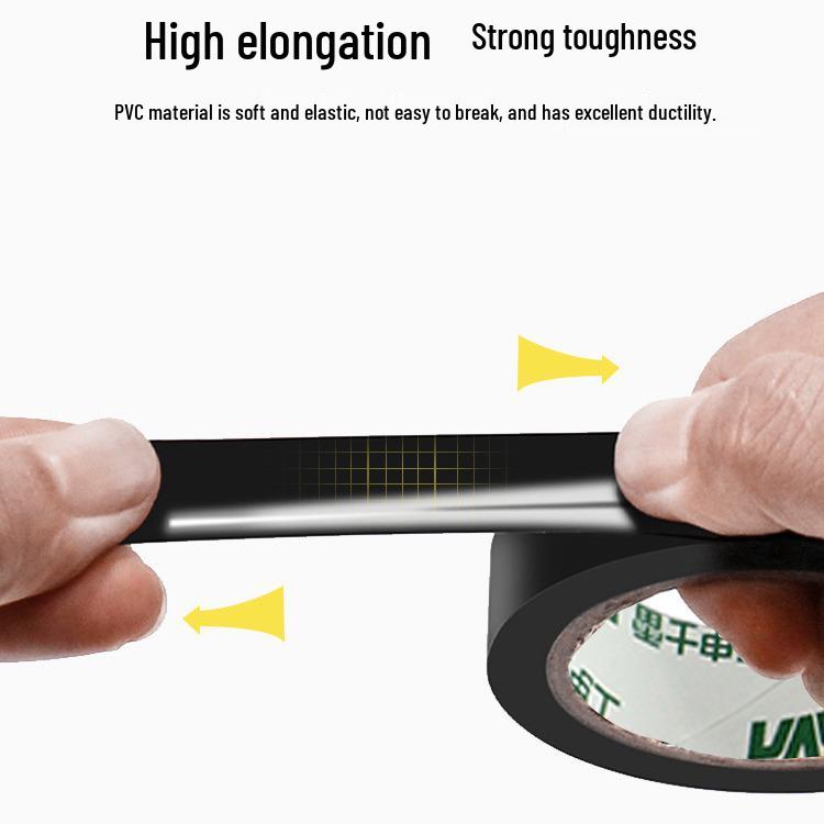 Black PVC Electrical Insulating Tape: High-Temperature Resistant & Waterproof, Large Roll