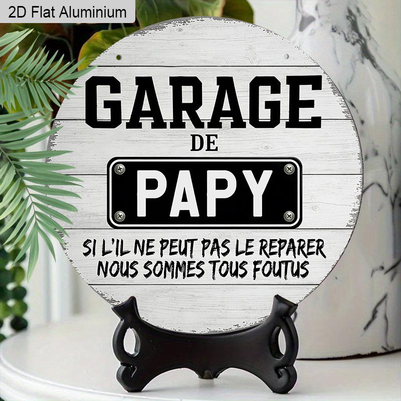 2D Flat Aluminum Garage Sign Metal Wall Decor Accessories for Home, Lover Gifts for Dad, Vintage Style Grandpa Home Decor, Father's Day Gift for