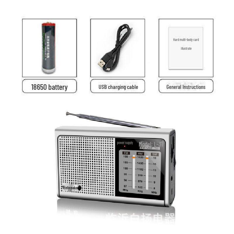 

Huibang Icebreaker L31 Ретро перезаряжаемое портативное радио с высокой громкостью для пожилых людей L31 серебряный