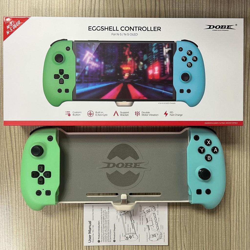 Nintendo Switch OLED Ergonomic Controller Grip with Gravity Induction of Six-Axis Gyroscope, Double Motor Vibration, Kickstand and Game Card Slot