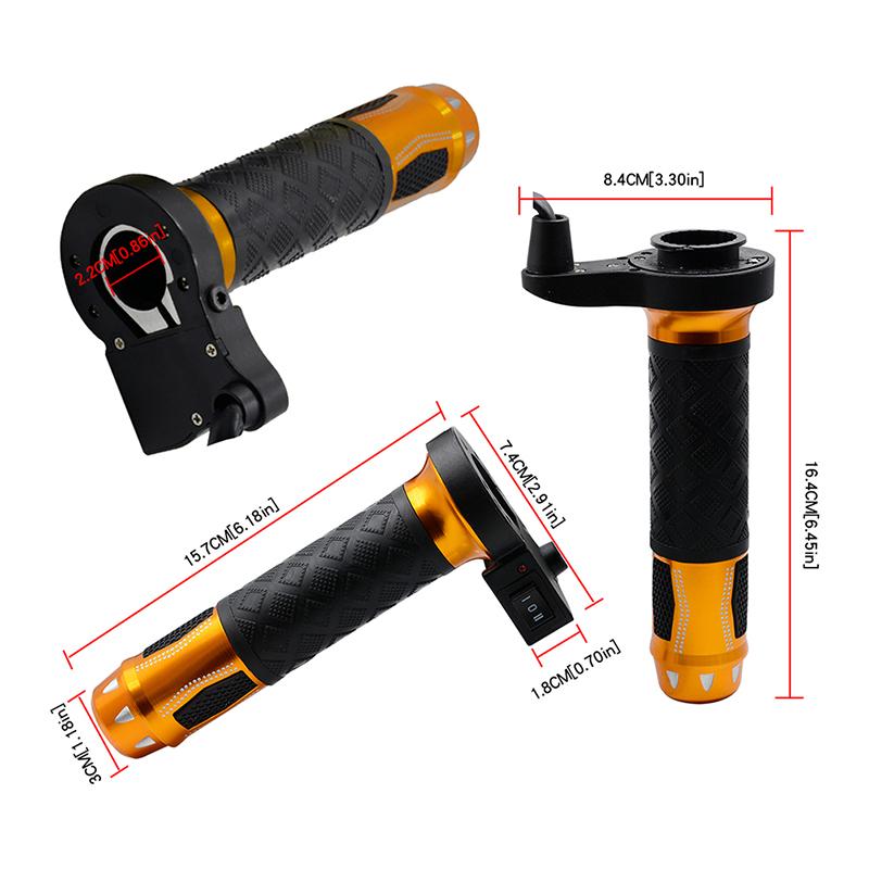 2pcs Motorcycle Electric Heated Grip Handlebar Aluminum Alloy Glod for 7/8” 22mm Handlebars Motorcycles ATV Scooters