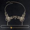 Funkelndes Strass-Körper Schmuckset Kristall Bikini BH-Oberteil und Höschen Tanga Körperkette Accessoires für Damen