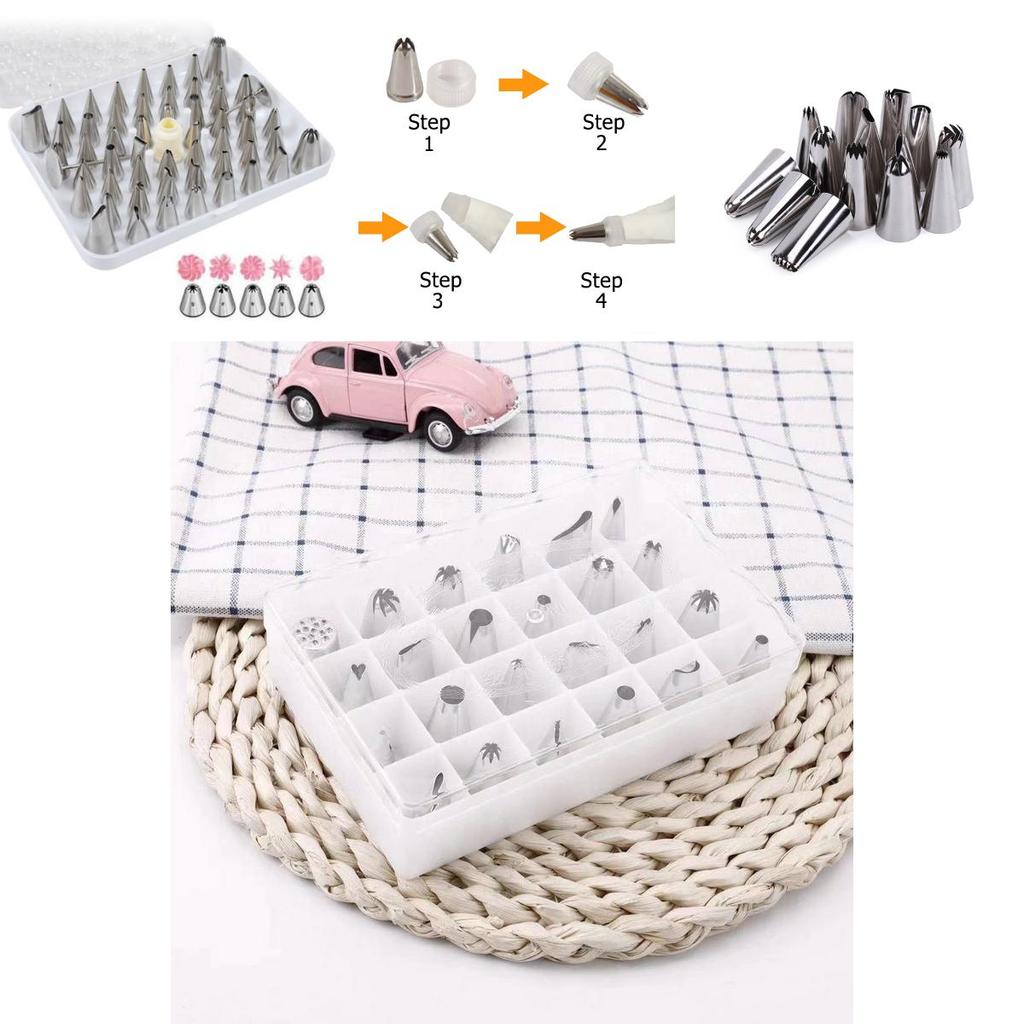 Stainless Steel Piping Tips Set For Cake Decorating With Reusable Bags For Baking Enthusiasts