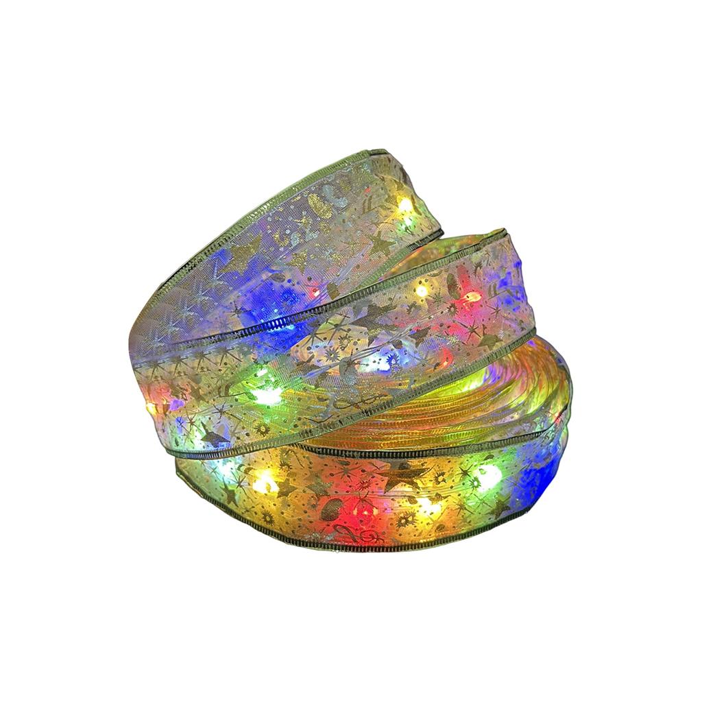 Christmas Ribbon LED String Lights, Christmas Decorations, Christmas Tree Ornaments, Gifts, Hot Foil Double-layer Ribbon