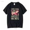 Basset Hound Just A Girl Who Loves Dog Flower Women Floral T Shirt for Lovers Funny Mom Mother's Day Vintage Washed Soft