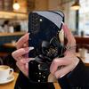 Schwarze Glas-Handyhülle mit Lotosmuster, geeignet für Samsung Galaxy S26 S25 S24 S23 S22 S20 FE Ultra Plus, stoßfeste Rückseite