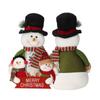 Christmas Dolls Decoration Short Plush Printe Santa Claus Snowman Doll for Christmas Tree Ornaments Figurin Room Decor Gift