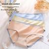 Women's Summer Color Contrast Pure Cotton Non Scratch Waist Breathable Antibacterial Bottom Crotch Triangle Briefs