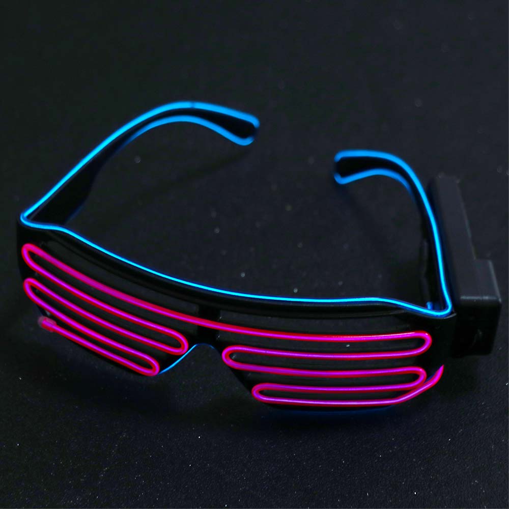 Dubbla färger LED lysande glasögon Coola lysande glasögon Mode Neon glasögon Halloweenkostymer