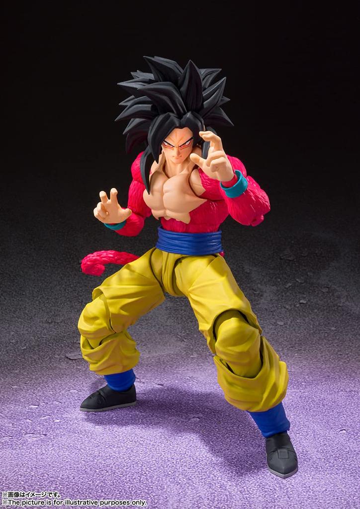 TAMASHII NATIONS Dragon Ball Z Super Saiyan 4 Son Approximately PVC ABS Painted Action Figure S.H.Figuarts Goku, 150mm, &